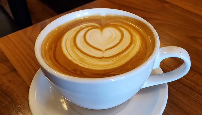 latte with heart art