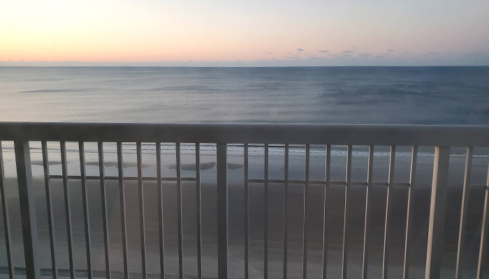 looking over balcony towards the ocean