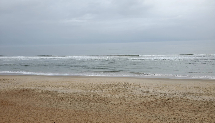 view of the waves on the beach