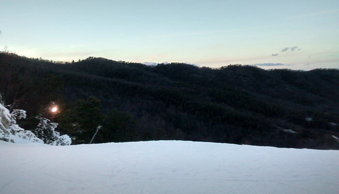snow on mountains